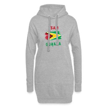 Team Guyana Flaggen Design - Hoodie-Kleid - Grau meliert - Vorne