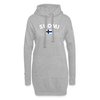 Finnische Flagge Distressed Bürste - Hoodie-Kleid - Grau meliert - Vorne