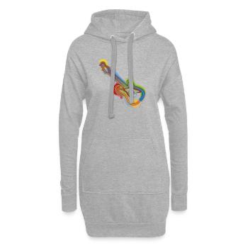 Pop Art Guitar - Hoodie-Kleid - Grau meliert - Vorne