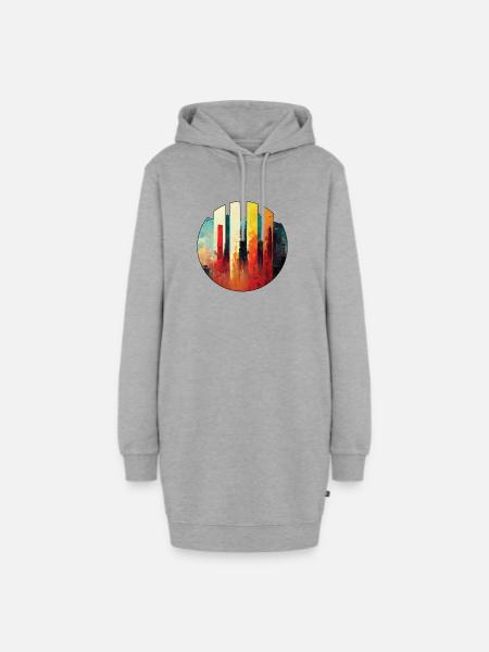 Metropole - Hoodie-kjole - grå meleret