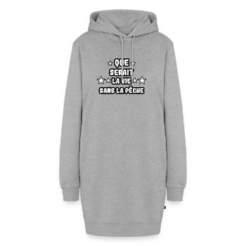 Que serait la vie sans la pêche - Sweat-shirt à capuche long Femme - gris chiné - Devant