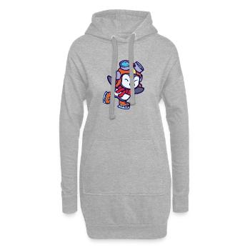 Cool Mignon Pingouin Animal Oiseau Patinage sur glace Froid - Sweat-shirt à capuche long Femme - gris chiné - Devant