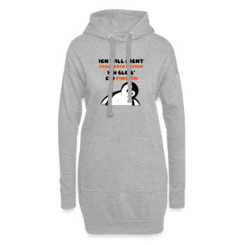 Vogel Statement Süß Pinguin Tier Zoo - Hoodie-Kleid - Grau meliert - Vorne