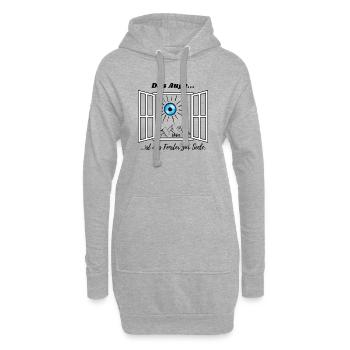 Das Auge ist das Fenster zur Seele :) - Hoodie-Kleid - Grau meliert - Vorne