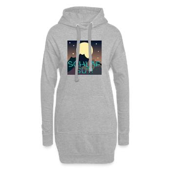 SCHLAFEN - KATZEN VOLLMOND BERGE - SCHLAF GUT - Hoodie-Kleid - Grau meliert - Vorne