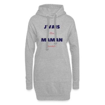 Je vais être maman bordel - Sweat-shirt à capuche long Femme - gris chiné - Devant