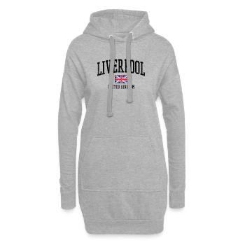 Liverpool UK Flag Stil - Hoodie-Kleid - Grau meliert - Vorne