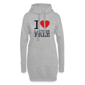 I LOVE LACTOSE FREE - Hoodie-Kleid - Grau meliert - Vorne