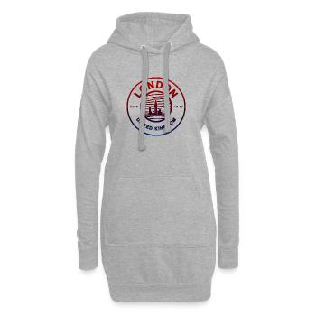 London Rundstempel Skyline - Hoodie-Kleid - Grau meliert - Vorne
