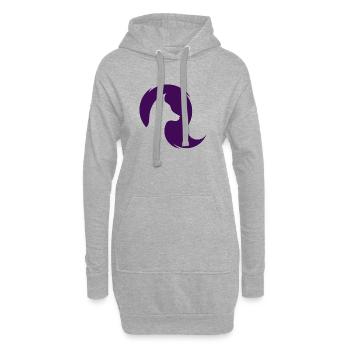 Wolf silhouette - Hoodie Dress - heather grey - Front