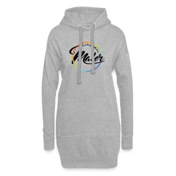 Peintre passionné - Sweat-shirt à capuche long Femme - gris chiné - Devant