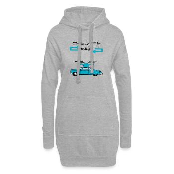 Der Futur wird nostalgisch sein - Hoodie-Kleid - Grau meliert - Vorne
