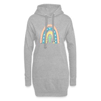 KINDER RELIGION - CHRISTLICHES KREUZ - REGENBOGEN - Hoodie-Kleid - Grau meliert - Vorne