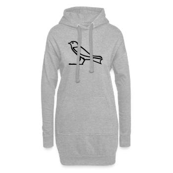 Hiéroglyphe d’oiseau - Sweat-shirt à capuche long Femme - gris chiné - Devant