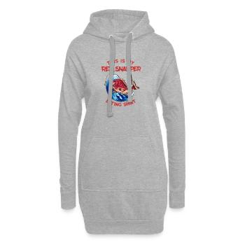 Chemise de manger de vivaneau rouge - pêche au poisson amusante - Sweat-shirt à capuche long Femme - gris chiné - Devant