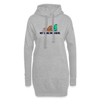 Faul Faultier Schlafen Statement Langschläfer - Hoodie-Kleid - Grau meliert - Vorne