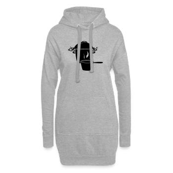Poêle à soupe et poêle à lait - Sweat-shirt à capuche long Femme - gris chiné - Devant