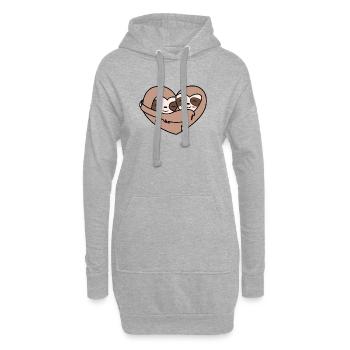 Cool Faultier Tier Säugetier Zoo Dschungel - Hoodie-Kleid - Grau meliert - Vorne