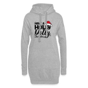 Santa Hat Script Holiday Tee - Hoodie Dress - heather grey - Front