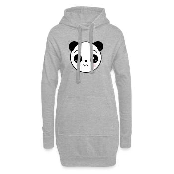 Panda Panda Ours Ours Ours Visage Ours Yeux mignons - Sweat-shirt à capuche long Femme - gris chiné - Devant