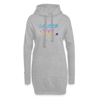 Sauber kann Jeder, witziger Spruch - Hoodie-Kleid - Grau meliert - Vorne