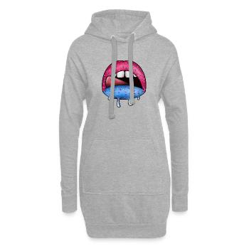 Art goutte néon Sugar Lips - Sweat-shirt à capuche long Femme - gris chiné - Devant
