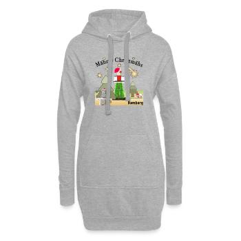 Weihnachten Hamburg Leuchtturm Bunthaus,Wolf - Hoodie-Kleid - Grau meliert - Vorne