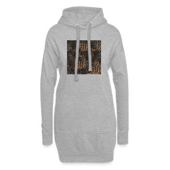 Katzen design, Fur prints, gestromt - Hoodie-Kleid - Grau meliert - Vorne