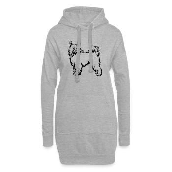 Bouffée de poudre à crête chinoise - Sweat-shirt à capuche long Femme - gris chiné - Devant