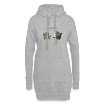 I love watching you - Hoodie-Kleid - Grau meliert - Vorne