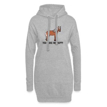 Pferde Pferdeliebe Statement Islandpferde - Hoodie-Kleid - Grau meliert - Vorne