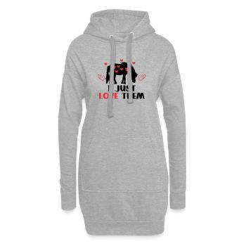Herz Pferde Statement Islandpferde Pferdeliebe - Hoodie-Kleid - Grau meliert - Vorne