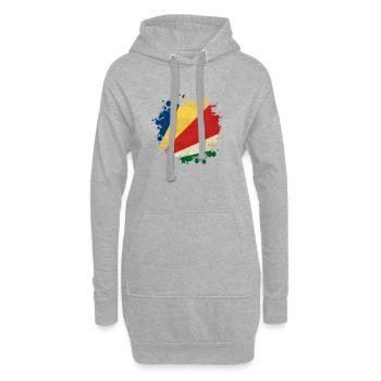 Seychellen Klecks Flaggen Design - Hoodie-Kleid - Grau meliert - Vorne