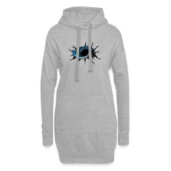 Trou noir - Sweat-shirt à capuche long Femme - gris chiné - Devant