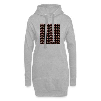 augen Muster, Dämonin, Halloween Outfit, closing - Hoodie-Kleid - Grau meliert - Vorne
