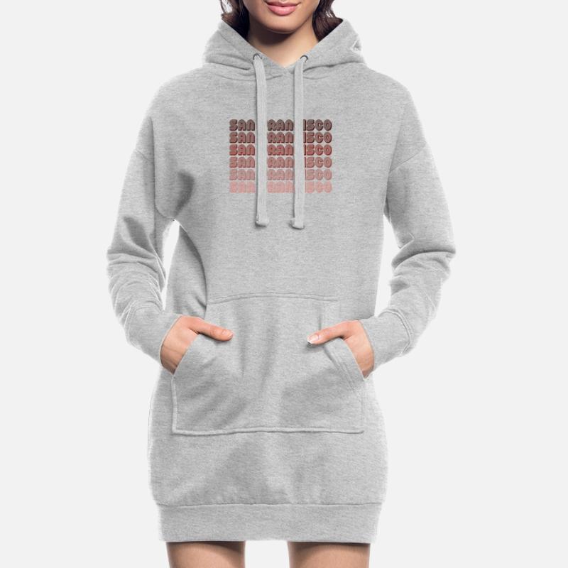 San Francisco Grid Gradient Pattern Hoodie Dress