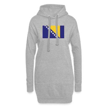 Bosnien H National Flagge - Hoodie-Kleid - Grau meliert - Vorne