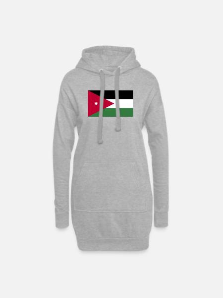 Drapeau national de la Jordanie - Sweat-shirt à capuche long Femme - gris chiné