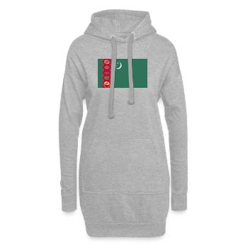 Turkmenistan National Flagge - Hoodie-Kleid - Grau meliert - Vorne