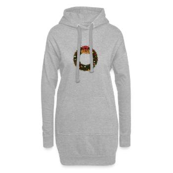Weihnachtskranz mit Glocken und Schleife - Hoodie-Kleid - Grau meliert - Vorne