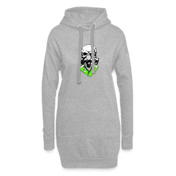 Tagueur - Sweat-shirt à capuche long Femme - gris chiné - Devant