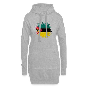 Design du drapeau du Mozambique - Sweat-shirt à capuche long Femme - gris chiné - Devant