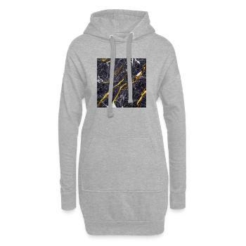 Marmor Schwarz Gold Textur - Hoodie-Kleid - Grau meliert - Vorne