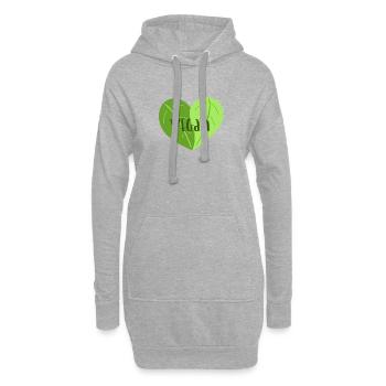 Veganherz - Hoodie-Kleid - Grau meliert - Vorne