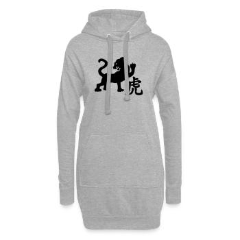Tigre de caractère chinois avec image de tigre - Sweat-shirt à capuche long Femme - gris chiné - Devant