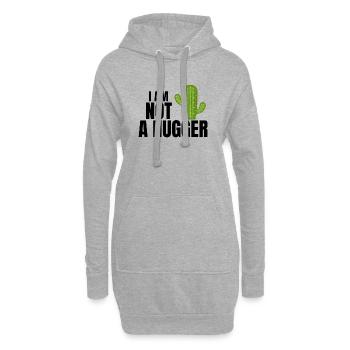 i am not a hugger, hug, cactus - Sweat-shirt à capuche long Femme - gris chiné - Devant