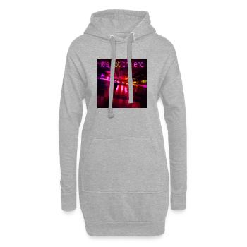 Neonpfad der Nacht - Hoodie-Kleid - Grau meliert - Vorne