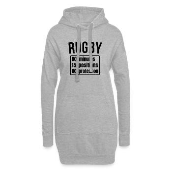 rugby, rugby sport, rugby humour - Sweat-shirt à capuche long Femme - gris chiné - Devant