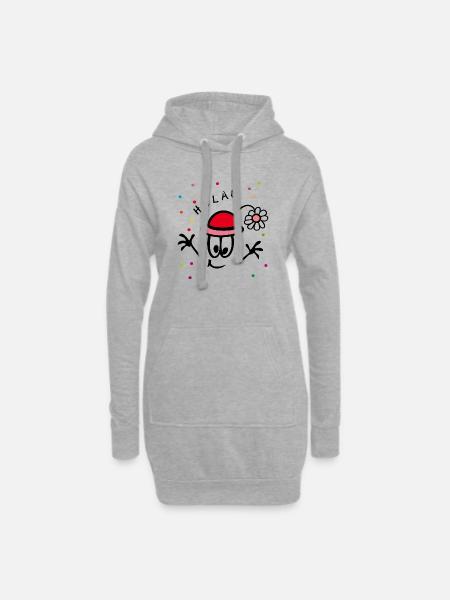 Karneval, Fasching, Comic - Hoodie-Kleid - Grau meliert