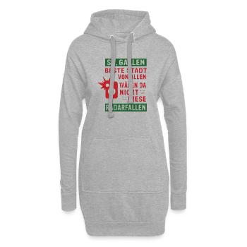 St.Gallen beste Stadt von allen Radarfallen - Hoodie-Kleid - Grau meliert - Vorne